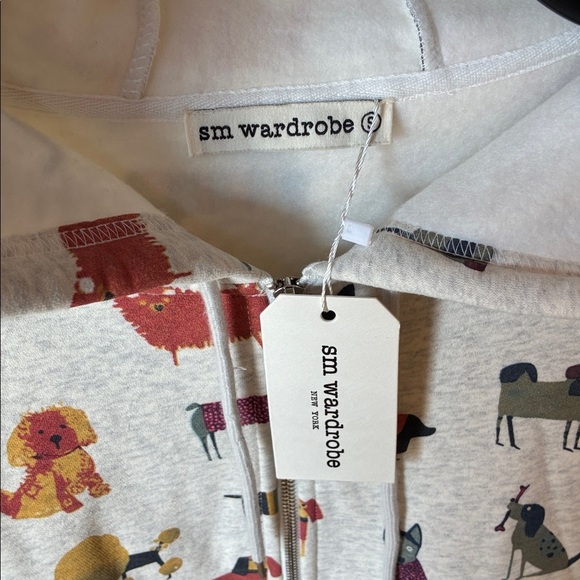 SM Wardrobe Dog Print Zip-Up Sz. S Hoodie NWT‎ - Picture 3 of 14